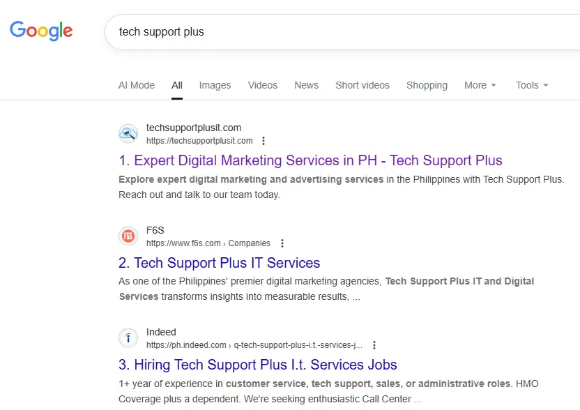 TSP search result