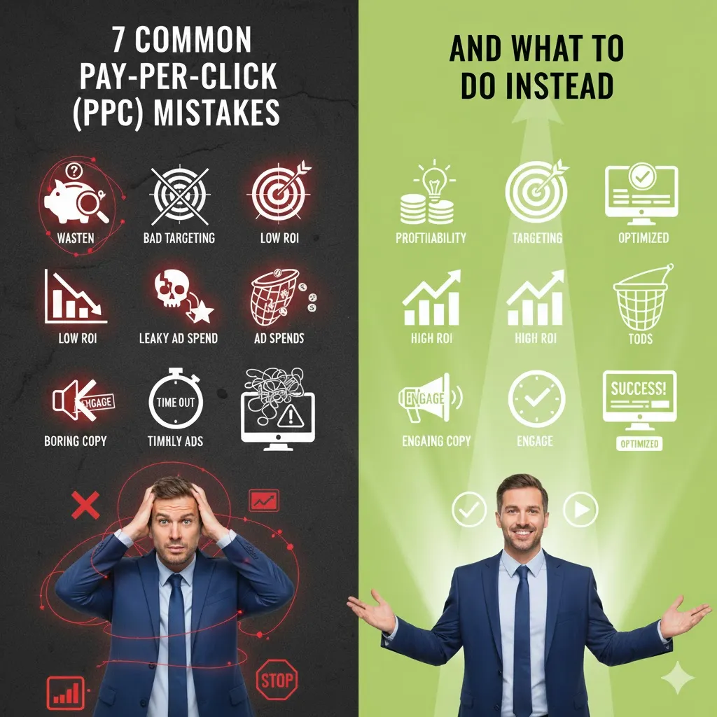 7 Common Pay-Per-Click (PPC) Mistakes - Infographics on how to properly do PPC