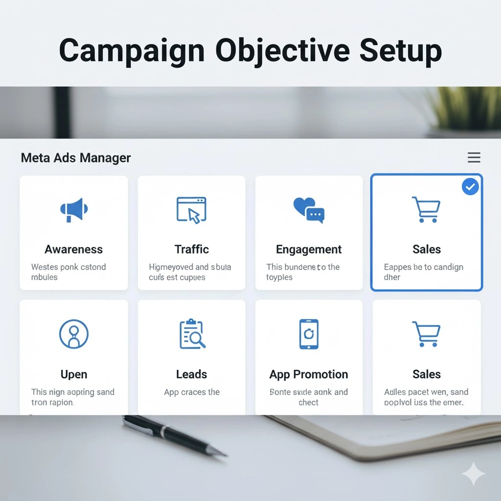 Choosing campaign objective in Meta Ads Manager