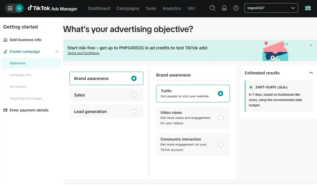 objective tiktok ads campaign