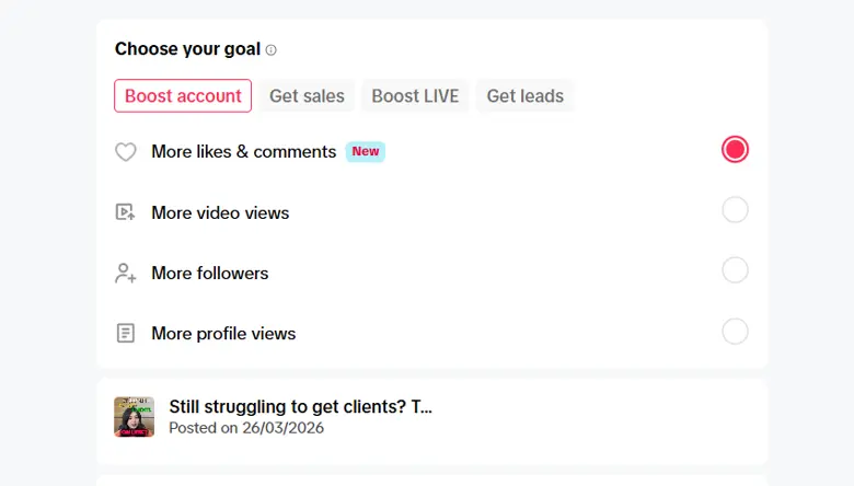 tiktok ads campaign goals for audience