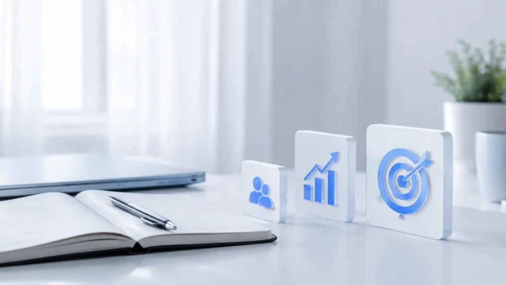 SaaS website development growth icons for lead conversion