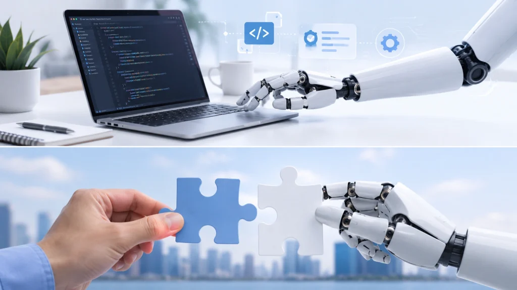 Human and AI teamwork powers modern web development Philippines solutions.