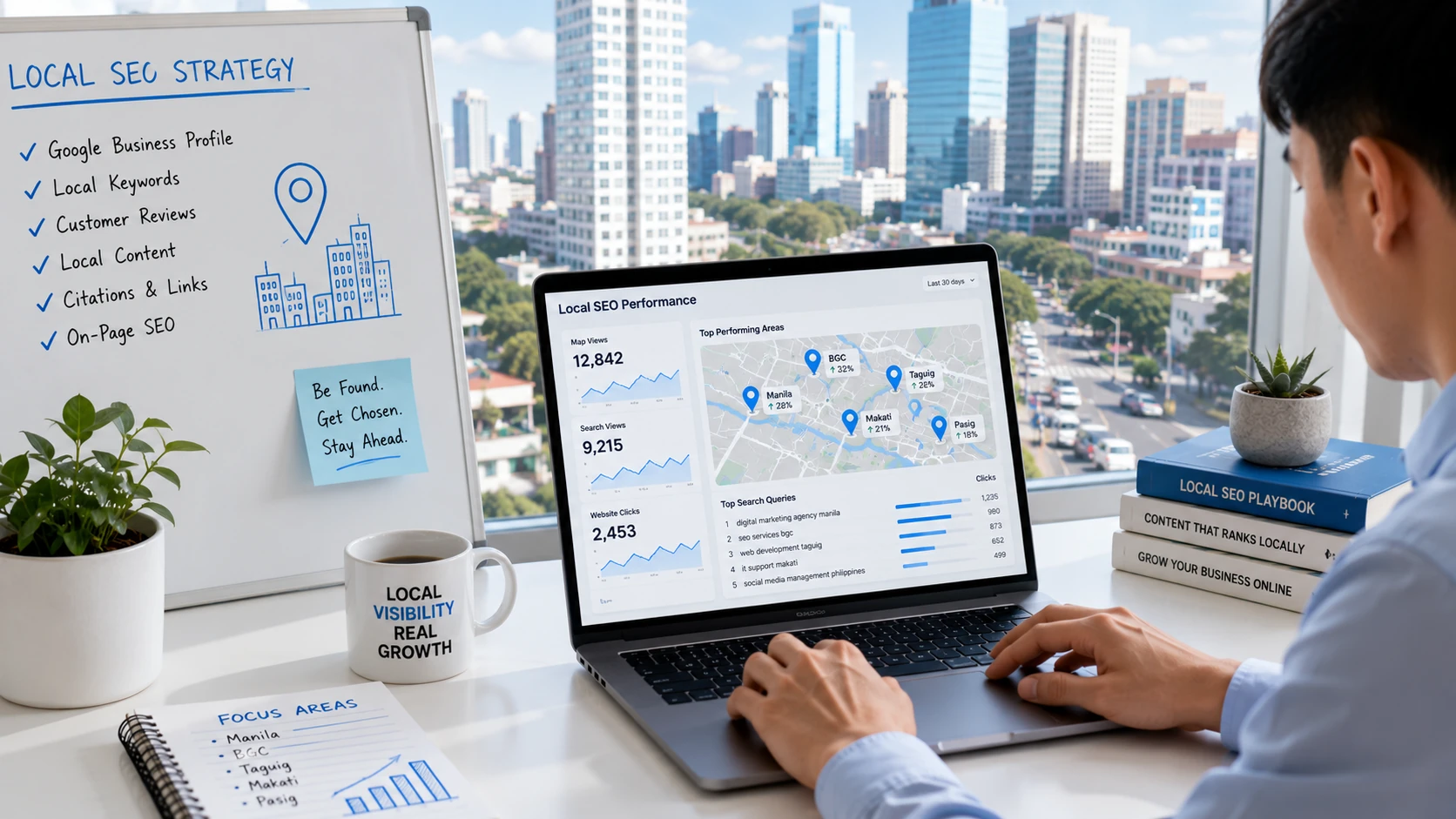 Local SEO strategy for businesses competing for visibility in busy cities